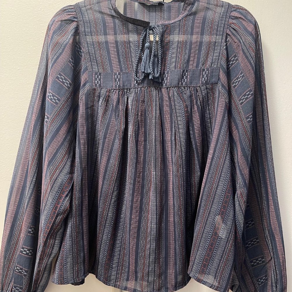NWOT  Lucky Brand a stripe print design blouse